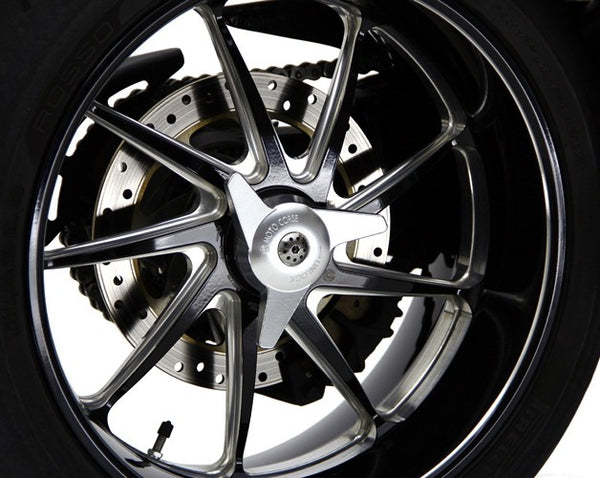 MOTOCORSE SPINNER DESIGN CNC WHEEL NUT CAP WITH REAR AXLE SLIDER