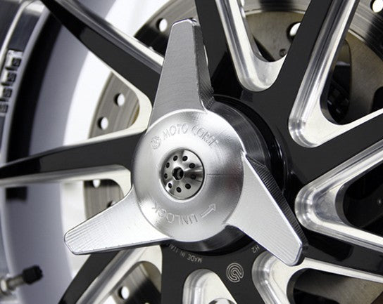 MOTOCORSE SPINNER DESIGN CNC WHEEL NUT CAP WITH REAR AXLE SLIDER