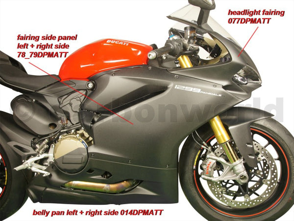 MATTE CARBON FAIRING STREET SET FOR DUCATI PANIGALE 959 1299 S BY CARBONWORLD