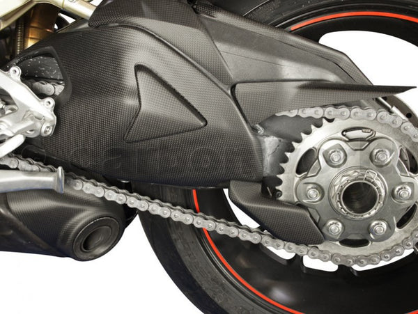MATTE CARBON SWINGARM COVER KIT FOR DUCATI PANIGALE 1199 1299 S BY CARBONWORLD