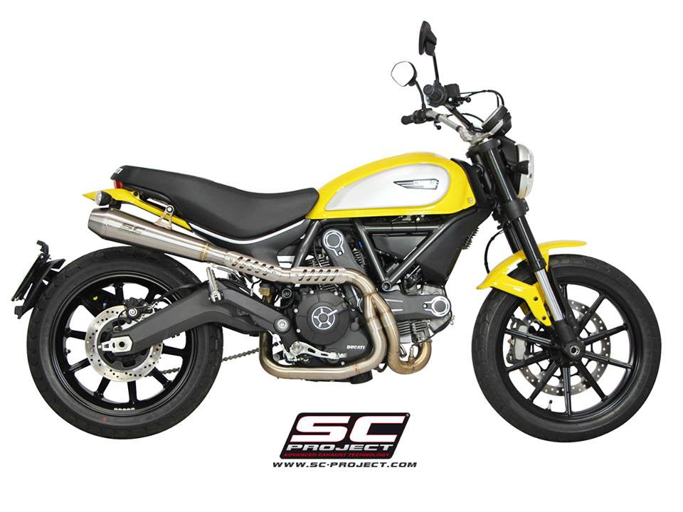 SC PROJECT DUCATI SCRAMBLER FULL SYSTEM 2-1 with CONIC SILENCER - HIGH POSITION / D16-CH21A - DennisPowerSport - 1