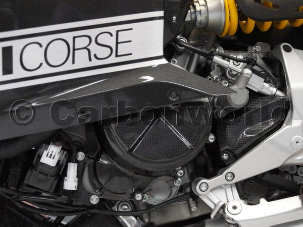 MATTE CARBON ENGINE COVER LEFT FOR DUCATI PANIGALE 1199 S 1299 S BY CARBONWORLD