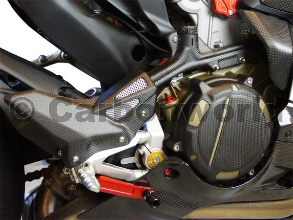 MATTE CARBON HEELGUARDS CORSE KIT FOR DUCATI PANIGALE 899 1199 959 1299 S BY CARBONWORLD