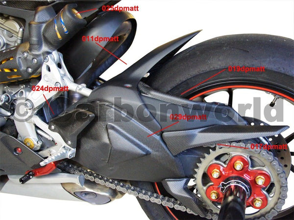 MATTE CARBON HEELGUARDS CORSE KIT FOR DUCATI PANIGALE 899 1199 959 1299 S BY CARBONWORLD