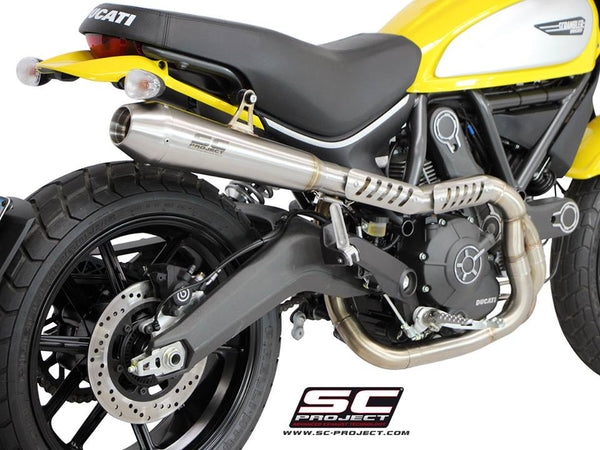 SC PROJECT DUCATI SCRAMBLER FULL SYSTEM 2-1 with CONIC SILENCER - HIGH POSITION / D16-CH21A - DennisPowerSport - 3