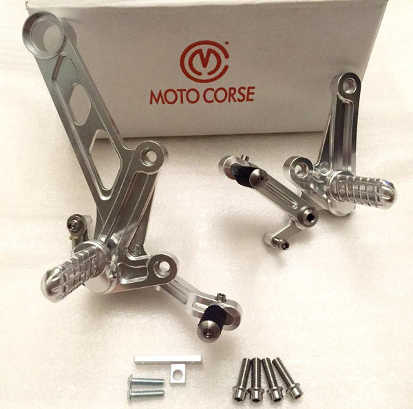 MOTO CORSE DUCATI DIAVEL ADJUSTABLE REARSETS KIT WITH TITANIUM SCREWS - DennisPowerSport - 1