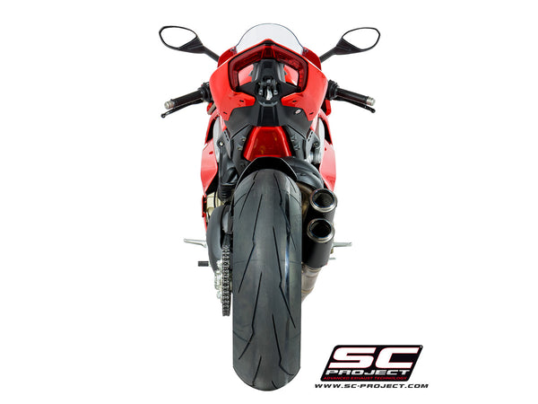 SC PROJECT DUCATI PANIGALE V4 2-1-2 EXHAUST SYSTEM IN FULL TITANIUM AND TWIN CR-T MUFFLERS / D26-LTD36T