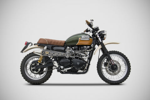 ZARD EXHAUST 2>1 GOLD EDITION FULL KIT Triumph SCRAMBLER < M.Y. 2016 CARBURETTOR ZTPH055SKA