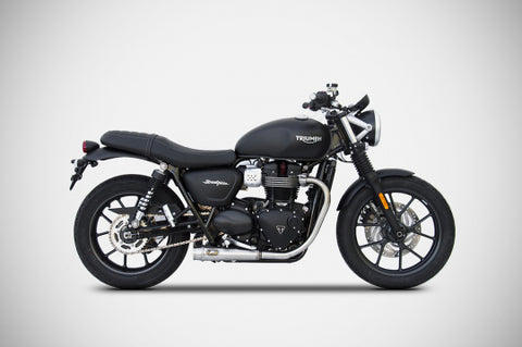 ZARD EXHAUST N.2 SILENCERS Triumph STREET TWIN 2016/19 STEEL VERSION ZTPH058SSR