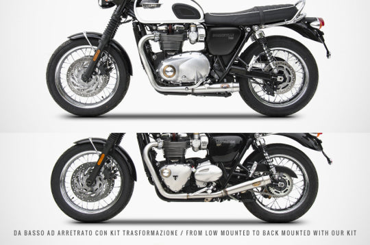 ZARD EXHAUST 2>2 KIT Triumph BONNEVILLE T120 2016/19 KEEPING OEM CATALYZER ZTPH064SSR