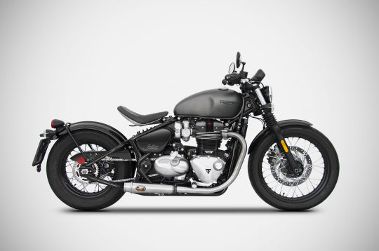 ZARD EXHAUST N. 2 SILENCERS Triumph BOBBER 2017/19 STEEL VERSION ZTPH069SSR