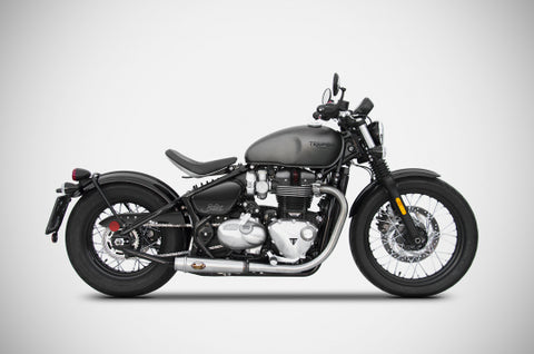 ZARD EXHAUST N. 2 SILENCERS Triumph BOBBER 2017/19 STEEL VERSION ZTPH069SSR