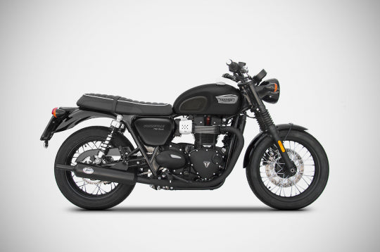 ZARD EXHAUST N. 2 STEEL SILENCERS Triumph BONNEVILLE T100 M.Y. 2017 BOTTLE DESIGN ZTPH070SSR