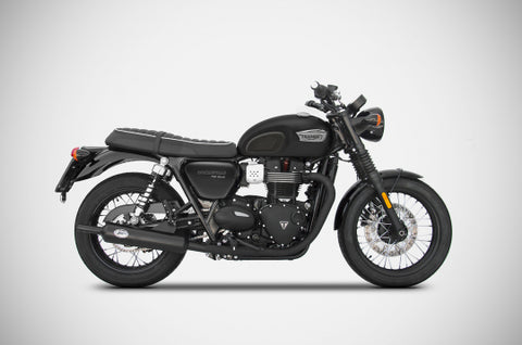ZARD EXHAUST N. 2 STEEL SILENCERS Triumph BONNEVILLE T100 M.Y. 2017 BOTTLE DESIGN ZTPH070SSR