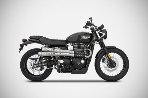 ZARD EXHAUST N. 2 SLIP-ON SILENCERS Triumph STREET SCRAMBLER 2017/19 SIX-DAYS ZTPH086SSR