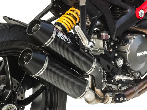 ZARD EXHAUST SILENCERS Ducati MONSTER 1100 EVO OVERLAPPED VERSION ZD118CSR