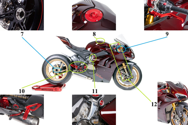 MOTOCORSE MOTO CORSE  102130140 _ OHLINS FRONT FORKS KIT WITH BILLET ALUMINIUM CALIPER RADIAL MOUNTS FOR DUCATI PANIGALE V2 / V4