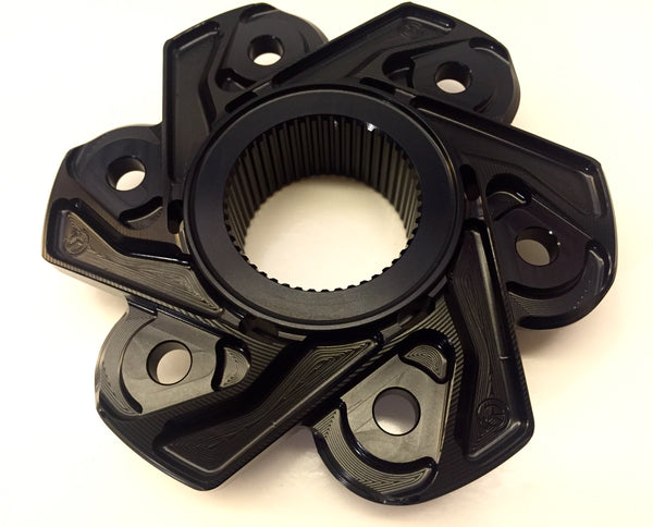 MOTOCORSE BILLET REAR SPROCKET CARRIER FOR DUCATI MODELS WITH LARGE HUB SINGLESIDED SWINGARMS, Silver or Black