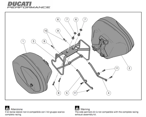 DUCATI SUPERSPORT SIDE PANNIERS 96781131A 96781141A