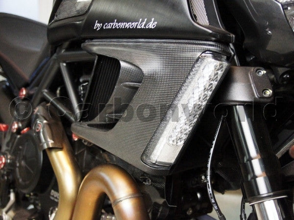 CARBON FUEL RADIATOR COVER FOR DUCATI DIAVEL BY CARBONWORLD - DennisPowerSport - 3