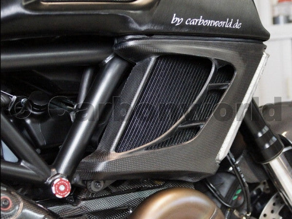 CARBON FUEL RADIATOR COVER FOR DUCATI DIAVEL BY CARBONWORLD - DennisPowerSport - 4