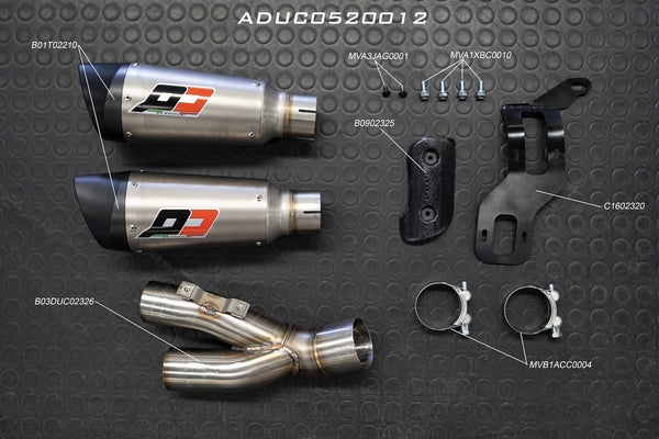QD EXHAUST DUCATI  Ducati Raccordo centrale eliminatore valvola completo di ES-Eliminator MONSTER 821