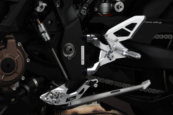 AELLA Riding rear sets for "SPORT" BMW S1000RR 2019- Machinning finised/ Special anodized colors AE-10092PO