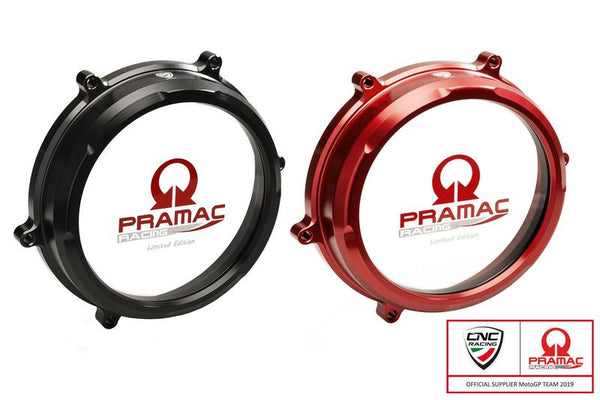 CNC RACING Clear oil bath clutch cover Ducati Panigale Pramac racing Lim. Ed.