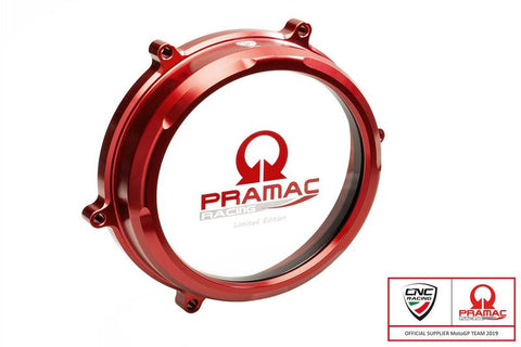 CNC RACING Clear oil bath clutch cover Ducati Panigale Pramac racing Lim. Ed.