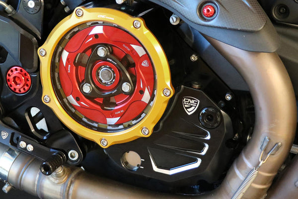 CNC RACING Clear cover oil bath clutch Ducati BICOLOR