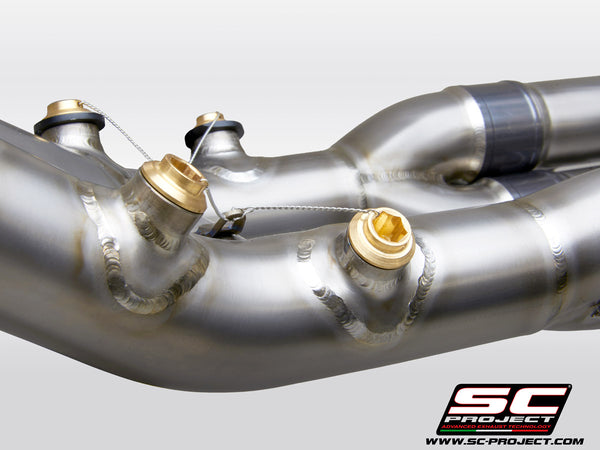 SC BMW S 1000 RR (2019 - 2020) Full Exhaust System 4-1, Titanium, with Carbon SC1-R Muffler B33-TC90C