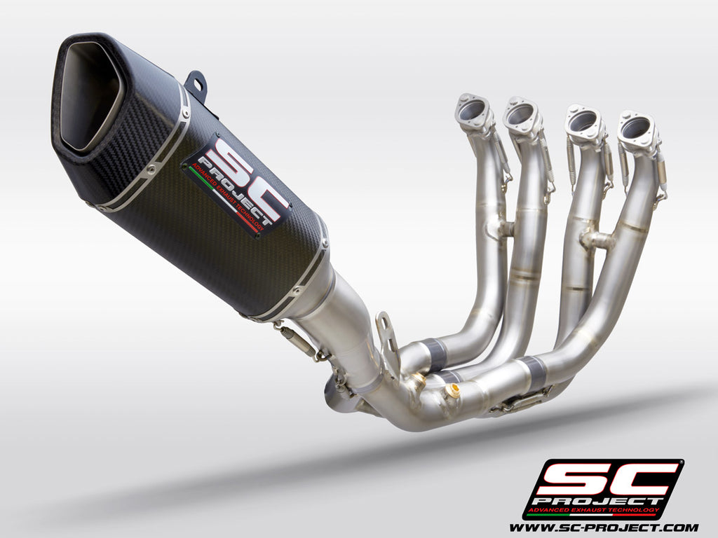 SC BMW S 1000 RR (2019 - 2020) Full Exhaust System 4-1, Titanium, with Carbon SC1-R Muffler B33-TC93C