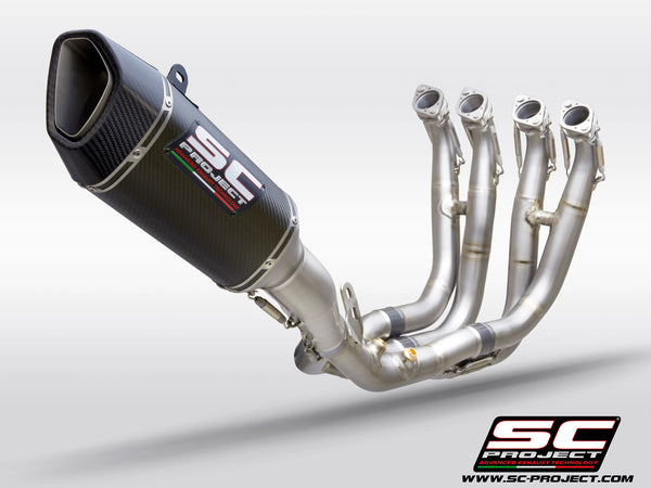 SC BMW S 1000 RR (2019 - 2020) Full Exhaust System 4-1, Titanium, with Carbon SC1-R Muffler B33-TC90C