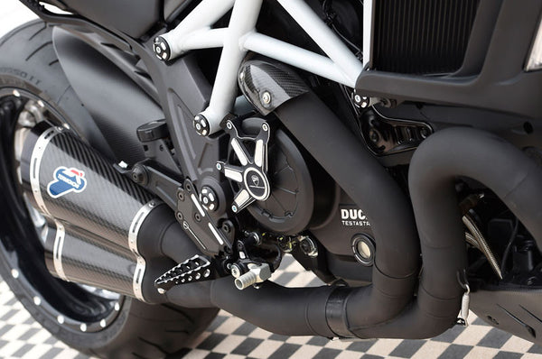 TERMIGNONI DUCATI DIAVEL COMPLETE RACING EXHAUST SYSTEM WITH CARBON SILENCERS AND BLACK CERAMIC COATED PIPES