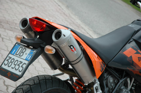 QD EXHAUST KTM+ KTM 950-990 SUPERENDURO – Magnum Series “Bolt-On” twin muffler set Oval Titanium