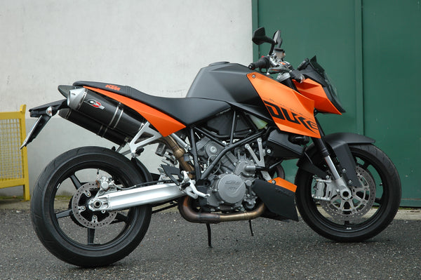 QD EXHAUST KTM+ KTM 990 SUPER DUKE Magnum Series “Slip-On” twin muffler set 990 SUPER DUKE ’05-’06, NO KAT Oval Alluminium