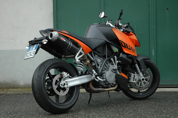 QD EXHAUST KTM+ KTM 990 SUPER DUKE Magnum Series “Slip-On” twin muffler set 990 SUPER DUKE ’05-’06, NO KAT Oval Titanium