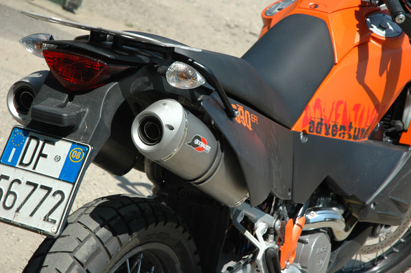 QD EXHAUST KTM+ KTM 950-990 ADVENTURE – Magnum Series “Bolt-On” twin muffler set Oval Titanium