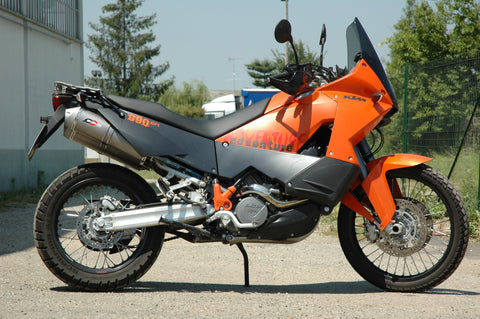 QD EXHAUST KTM+ KTM 950-990 ADVENTURE – Magnum Series “Bolt-On” twin muffler set Oval Titanium