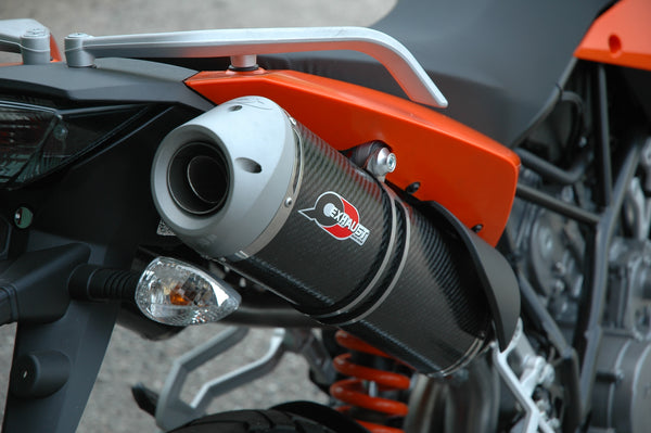 QD EXHAUST KTM+ KTM 950-990 SUPERMOTO – Magnum Series “Bolt-On” twin muffler set Oval Titanium