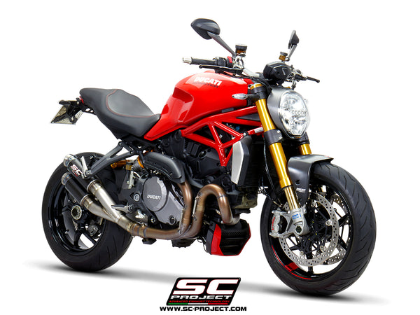 SC PROJECT DUCATI MONSTER 1200 (2017 - 2021) - S - R Twin GP70-R double overlapping Muffler, carbon fiber D25B-DT70C