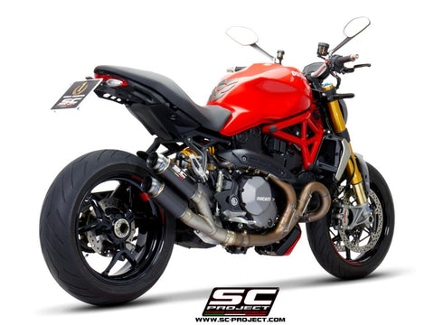 SC PROJECT DUCATI MONSTER 1200 (2017 - 2021) - S - R Twin GP70-R double overlapping Muffler, carbon fiber D25B-DT70C