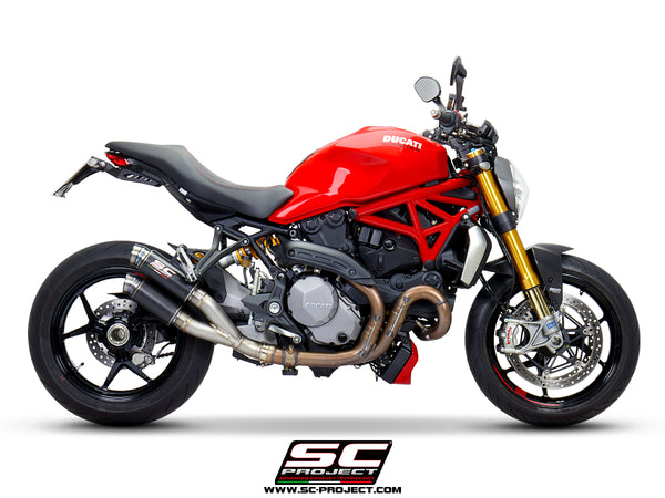 SC PROJECT DUCATI MONSTER 1200 (2017 - 2021) - S - R Twin GP70-R double overlapping Muffler, carbon fiber D25B-DT70C