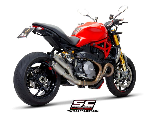 SC PROJECT DUCATI MONSTER 1200 (2017 - 2021) - S - R Twin GP70-R double overlapping Muffler, titanium D25B-DT70T