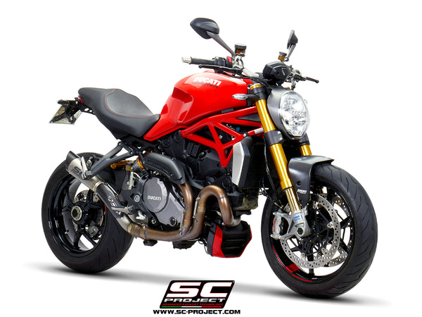 SC PROJECT DUCATI MONSTER 1200 (2017 - 2021) - S - R S1 Muffler, titanium, with carbon fiber end cap D25B-T41T