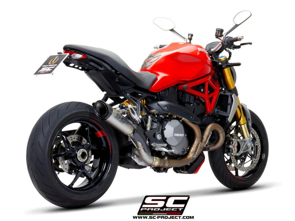 SC PROJECT DUCATI MONSTER 1200 (2017 - 2021) - S - R S1 Muffler, titanium, with carbon fiber end cap D25B-T41T