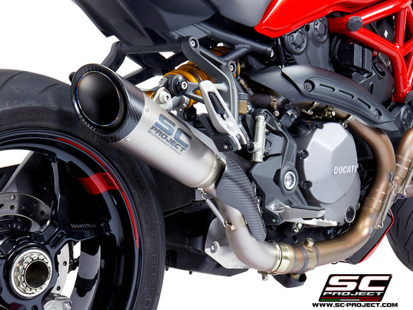 SC PROJECT DUCATI MONSTER 1200 (2017 - 2021) - S - R S1 Muffler, titanium, with carbon fiber end cap D25B-T41T
