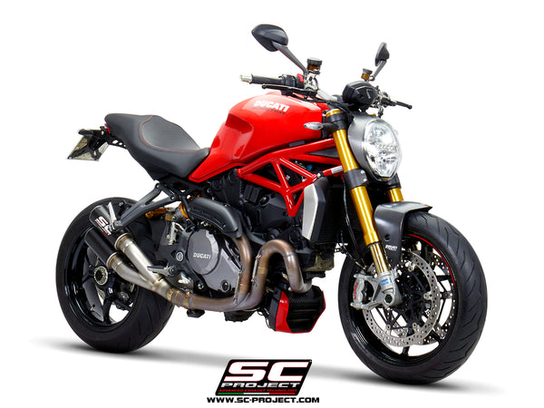 SC PROJECT DUCATI MONSTER 1200 (2017 - 2021) - S - R Twin CR-T double overlapping Muffler, carbon fiber D25B-DT36C
