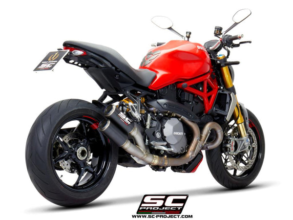 SC PROJECT DUCATI MONSTER 1200 (2017 - 2021) - S - R Twin CR-T double overlapping Muffler, carbon fiber D25B-DT36C
