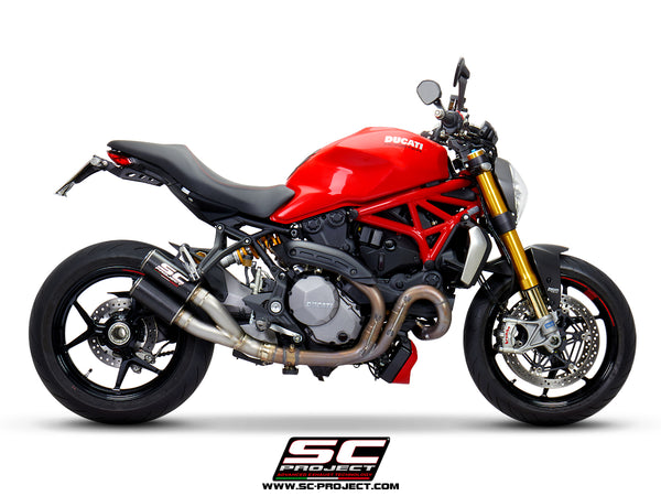 SC PROJECT DUCATI MONSTER 1200 (2017 - 2021) - S - R Twin CR-T double overlapping Muffler, carbon fiber D25B-DT36C